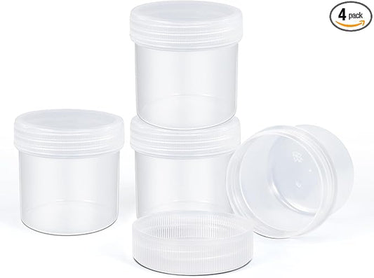 TSA Approved Wide Mouth Travel Size Containers, PP Clear Leak Proof Travel Plastic Jars with Lids for Creams Lotion Cosmetic, Jewelry Beads, Sample, Small Items Storage (1.7 oz, 4 Pcs)