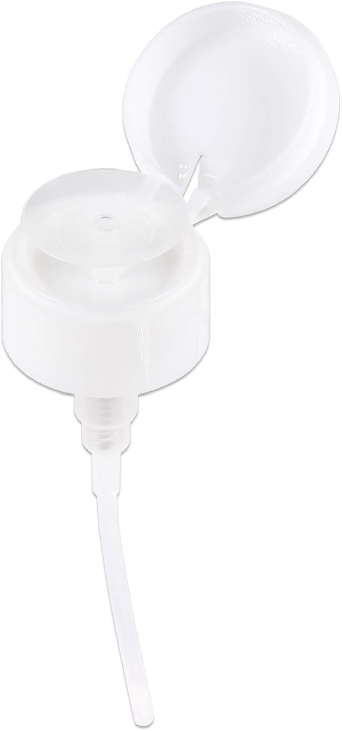 10oz Clear Push Down Pump Dispenser Empty Refillerble Bottle with Flip Top Cap - for Nail Polish, Travel, Cosmetics Packaging