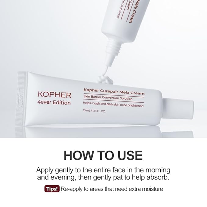 Kopher Curepair Mela Cream[4ever Edition] with 10GF Soothing & Repairing Moisturizer for Sensitive Skin - Redness Relief, Barrier Strengthening Skin, Korean Skincare (1.18 fl.oz.)