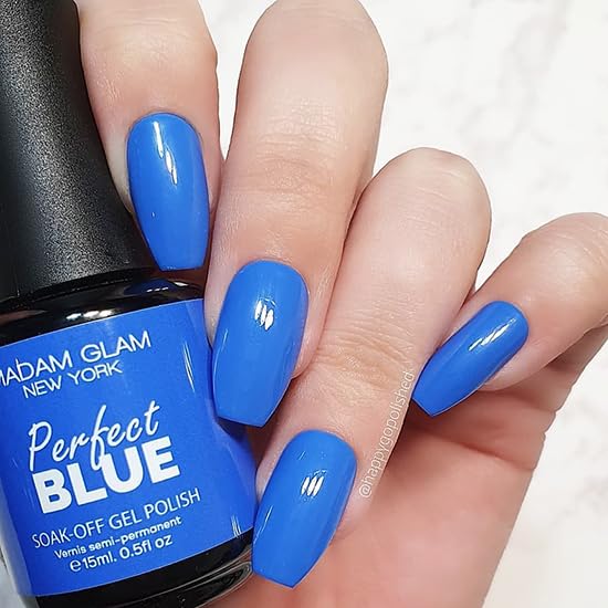Madam Glam Perfect Blue Vegan & Cruelty-Free Formula 15 ML perfect for UV and LED Lamp
