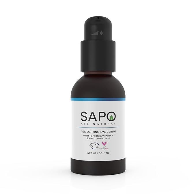 Eye Serum - Depuffing & Brightening Under Eyes Gel with Peptides, Hyaluronic Acid, Bergamot, Chamomile & Citrus Oil - Smooth Texture & Fine Line Reducer for Dark Puffy Circles - 1 oz