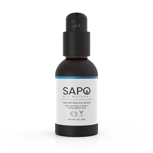 Eye Serum - Depuffing & Brightening Under Eyes Gel with Peptides, Hyaluronic Acid, Bergamot, Chamomile & Citrus Oil - Smooth Texture & Fine Line Reducer for Dark Puffy Circles - 1 oz