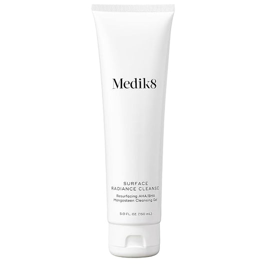 Medik8 Surface Radiance Cleanse - AHA and BHA Daily Face Cleanser - Exfoliating, Gentle Foaming Face Wash - Anti-Aging Facial Cleanser - 5.0 oz