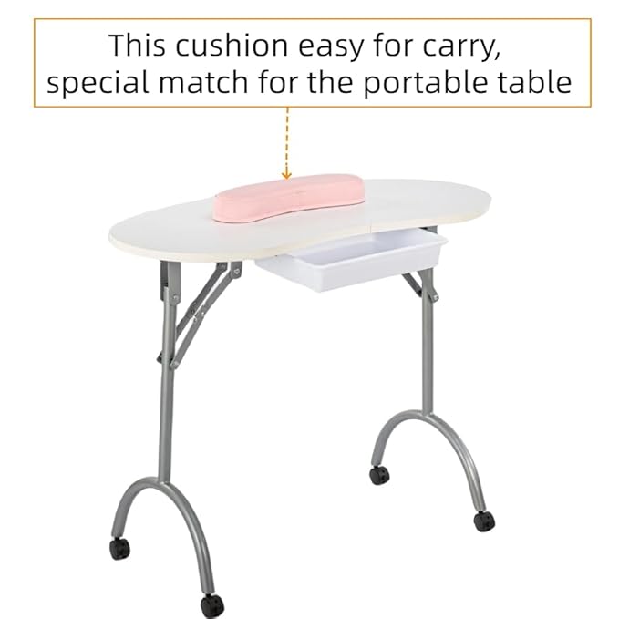 Manicure hand Rest Cushion Pillow Pad, Nail Polish Hand Cushion Pillow, Manicure Table Portable Nail Table Hand Cushion, Nail Art Tools Hand Cushion, Nail SPA Salon Home DIY Nail Tech (Pink)