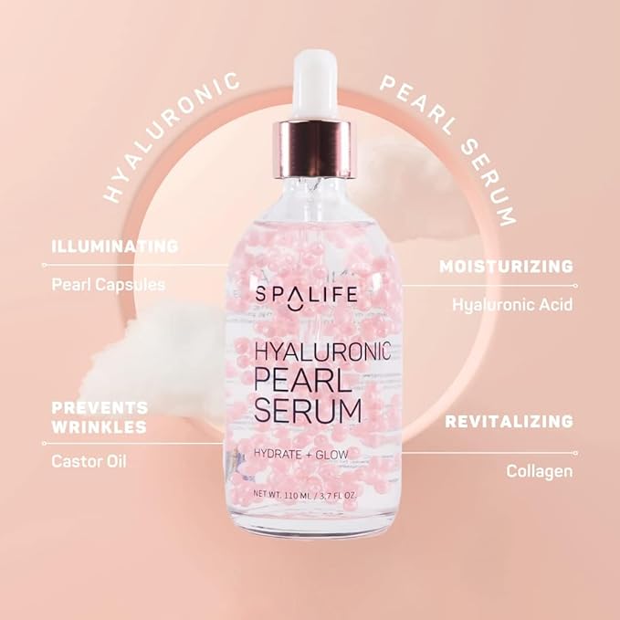 Spa Life Face Serum: 24K Gold Collagen, Hydrating Hyaluronic Acid Serum 100 ml (3.7 oz) - For Supple Skin, Radiance Boosting, Firming & Hydrating (2 Pack)