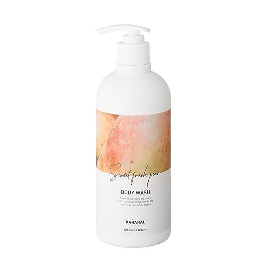 Korean Body Wash with Hyaluronic Acid & Aloe – Hydrating Moisturizing Cleanser for All Skin – Infused with Natural Extracts – Paraben & Silicone-Free – Sweet Fresh Pear, 500ml / 16.9 fl oz