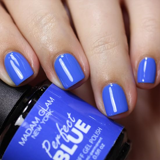 Madam Glam Perfect Blue Vegan & Cruelty-Free Formula 15 ML perfect for UV and LED Lamp