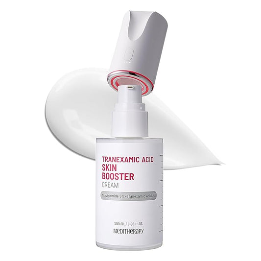 MEDITHERAPY Tranexamic Acid Skin Booster Cream 3.4 Fl Oz - 5% Niacinamide & 3% TXA Korean Face Moisturizer - Gentle Face Cream for Improved Clarity & Even Skin Tone - Radiant Complexion, Natural Color