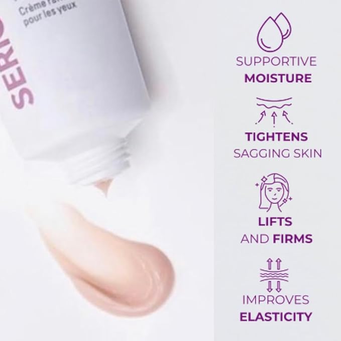 Serious Skincare - Reverse Lift Tightening Eye Cream with Peptides - Hydrating Anti-Aging Eye Cream -Temporarily Lift & Firm Eye Lids and Brow - Skin Firming Wrinkle Formula - Women, Men - 1 Fl. Oz.