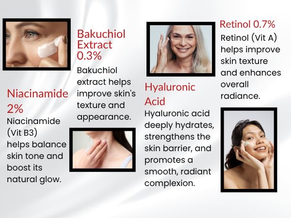 Retinol Moisturizer Cream 50 ml - Pack of 2 - Face, Eye, Forehead, Crow's Feet, Décolleté & Neck Cream - Fights Sagging Appearance, Puffiness, Wrinkles and Dark Circles - Korean Skincare