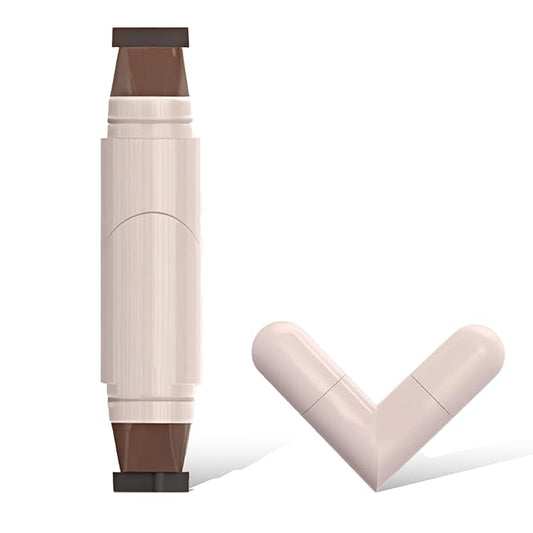 Eyeliner Stamp, Gel Eyeliner Set, Double-Ended Winged Stamp Set, Foldable Smudge-Proof Waterproof Eyeliners Tool, for All Eye Beginners Eyeliners, Easily Draw Exquisite Makeup Look (Brown)