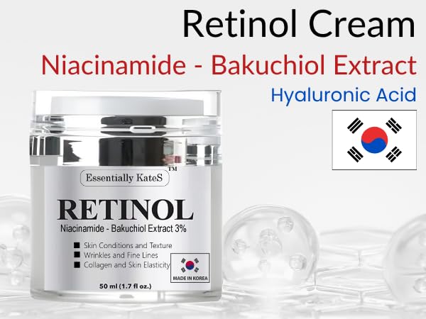 Retinol Moisturizer Cream 50 ml - Pack of 2 - Face, Eye, Forehead, Crow's Feet, Décolleté & Neck Cream - Fights Sagging Appearance, Puffiness, Wrinkles and Dark Circles - Korean Skincare