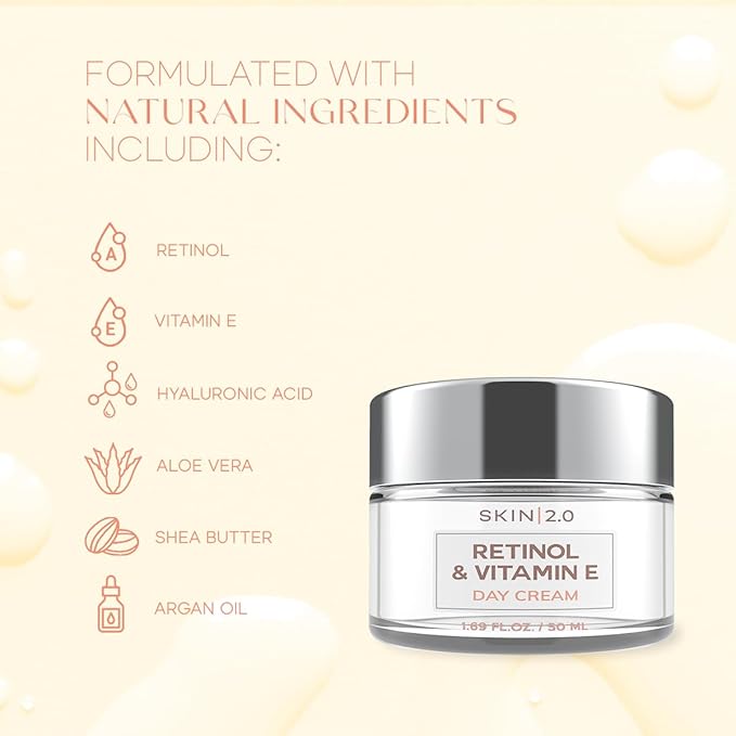 Moisturizer Facial Day Cream Moisturizer Value Set - Retinol and Vitamin E, Hyaluronic Acid and Collagen, Vitamin C and Collagen
