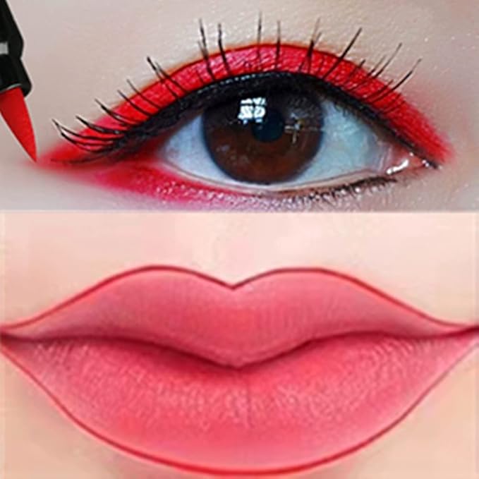 Go Ho Red Liquid Eyeliner Stamp, Star Stamp Makeup, Double-Side Waterproof Pen, Long-lasting Smudge-proof Tools, Eye Liner Makeup, 1 PC