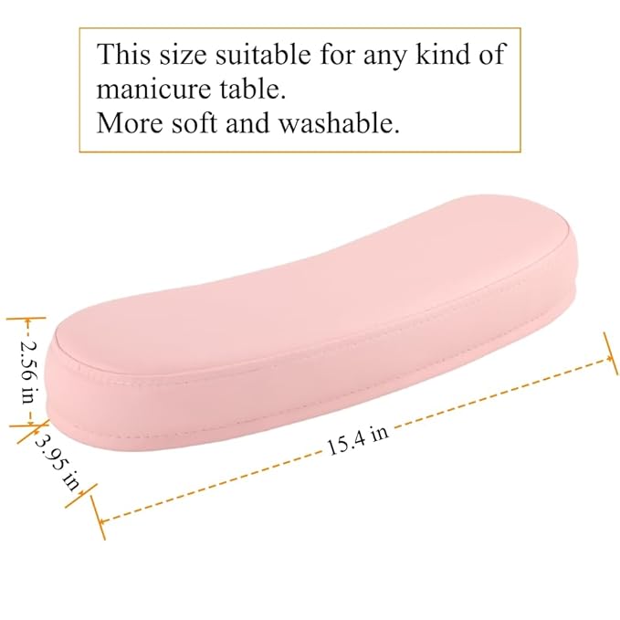 Manicure hand Rest Cushion Pillow Pad, Nail Polish Hand Cushion Pillow, Manicure Table Portable Nail Table Hand Cushion, Nail Art Tools Hand Cushion, Nail SPA Salon Home DIY Nail Tech (Pink)