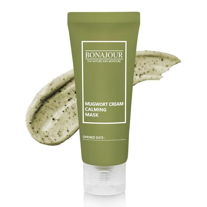 [BONAJOUR] Organic Mugwort & Green Tea Calming Gentle Clay Mask - Nourishing & Deep Moisturizing & Soothing 1.9 Fl. Oz