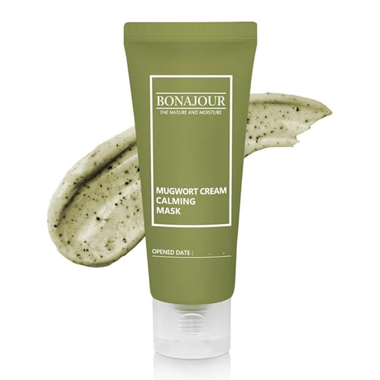 [BONAJOUR] Organic Mugwort & Green Tea Calming Gentle Clay Mask - Nourishing & Deep Moisturizing & Soothing 1.9 Fl. Oz