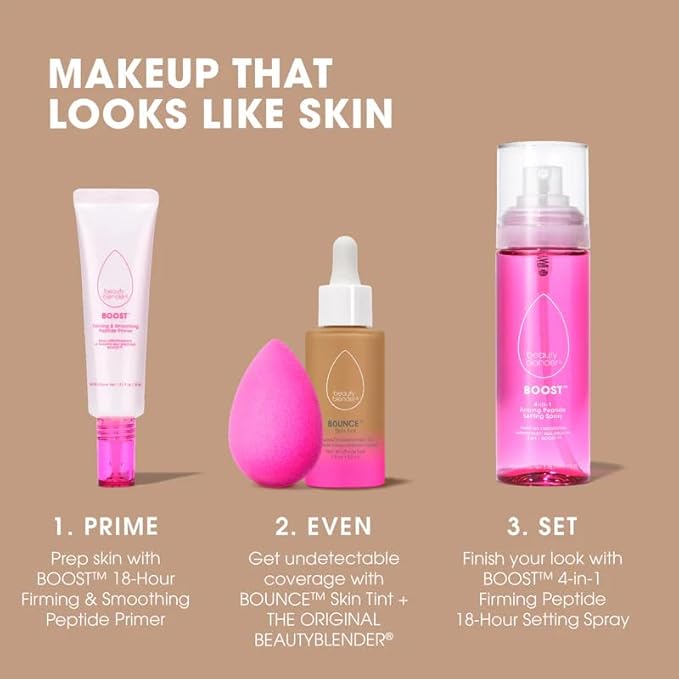 Beautyblender 12-Hour Always on Radiant Skin Tint, Breathable Serum Foundation Stays Put for All Day Long Wear, Infused with Hyaluronic Acid & Niacinamide, Medium 1