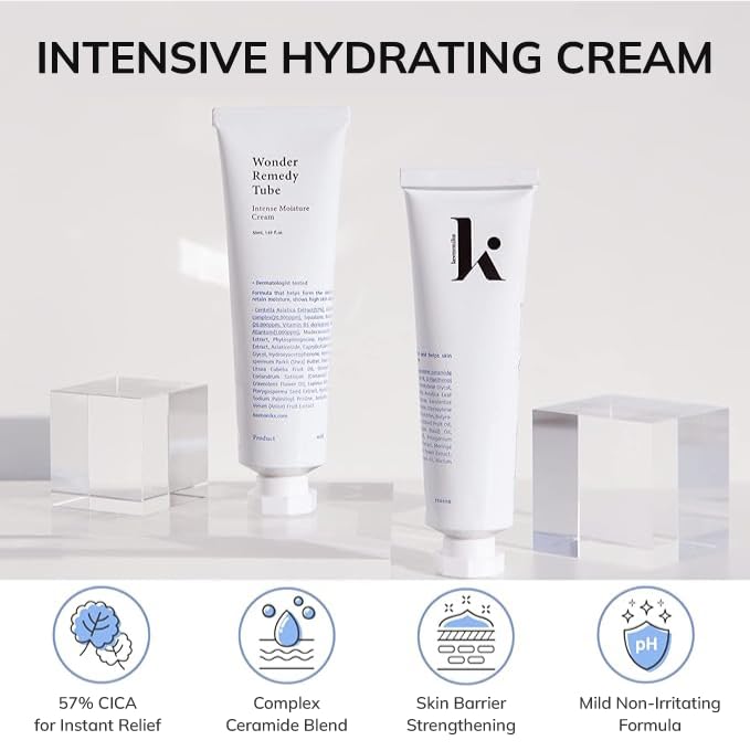 Korean Moisturizer with CICA (Redness Relief) & Ceramide (Barrier Repair) for Hydrating Face Care, 1.69 Fl Oz