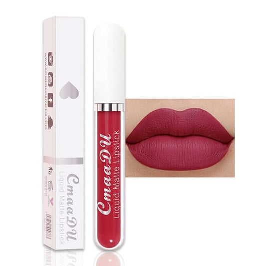 evpct 1Pcs Rose Red Liquid Matte Lipstick Lipgloss Set for Women, labiales mate 24 horas originales matte larga duracion 24 Hour Lipstick Lip Stains Long Lasting Waterproof 24, 07#