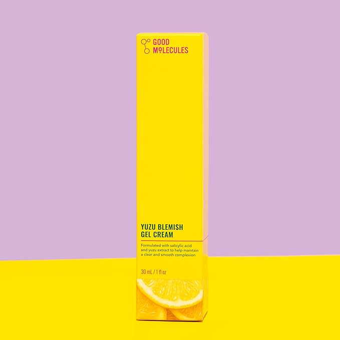 Good Molecules Yuzu Blemish Gel Cream - Lightweight Gel Moisturizer with Salicylic Acid, BHA and Natural Extracts to Target Acne, Even Skin Tone, and Texture - Skin Care for Face