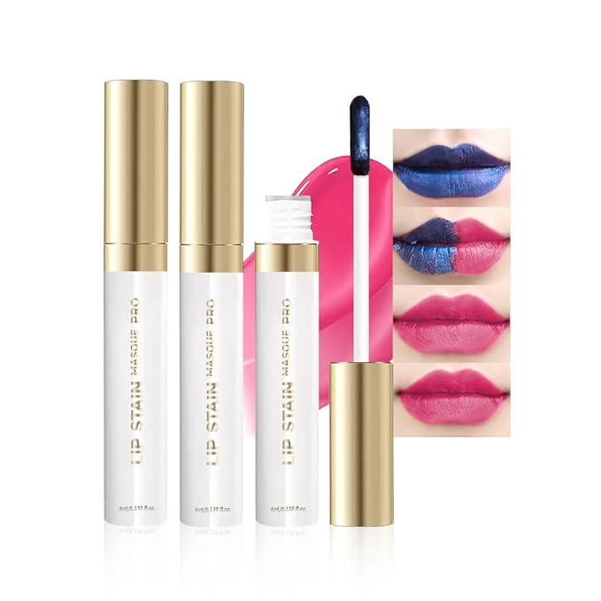Lip Stain Peel Off Set–Long Lasting Waterproof Lip Tint, Smudge Proof Transfer Resistant Lip Stains Tattoo,High Pigment Matte Lip Color, Kiss Proof Peel Off Lip Stain Masque, Stay Lip Makeup 03+08