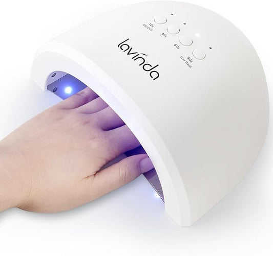 Lavinda UV LED Nail Lamp for Gel Polish, Glow Lite 48W UV Light for Nails Professional Nail Dryer Fast Curing Lamp with 4 Timers, Smart Sensor, Detachable Base for Hands & Feet Home Salon DIY Manicure