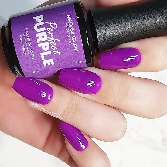Madam Glam Perfect Purple HEMA FREE Formula 15 ML perfect for UV and LED Lamp