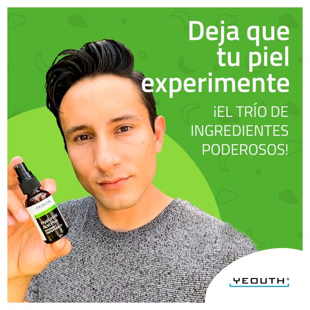 YEOUTH Hyaluronic Acid Serum for Face with Vitamin C, Hydrating Face Serum for Women & Men, Minimize the Look of Wrinkles, Patchy & Dull Skin 1oz