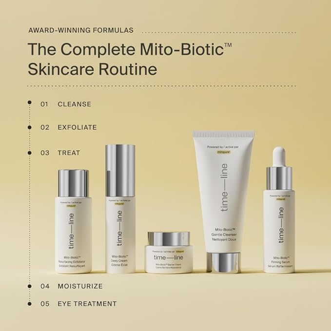 Timeline Mito-Biotic™ Travel Size Dewy Cream Lightweight Moisturizer With Peptides to Hydrate, Plump & Protect Dry Skin - .5mL