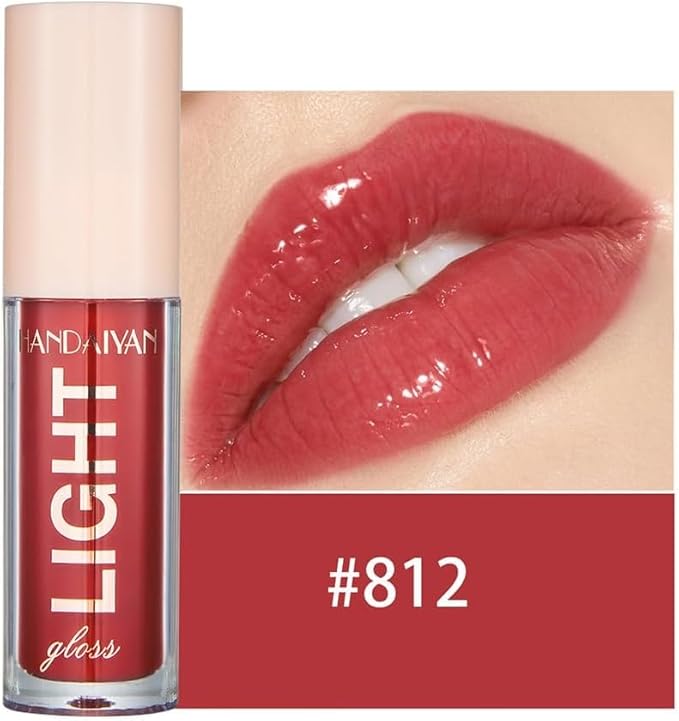 6PCS Lip Oil Light Lipgloss Set, Moisturizing Hydrating Lip Glow Oil Lip Gloss Kit High Shine Lip Plumping Glass Finish Lip Gloss Liquid Lipstick for Women (Set C)