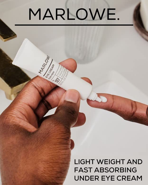 MARLOWE. No. 127 Mens Eye Cream with Vitamin C, Caffeine and Moisturizing Squalane for Puffiness, Wrinkles & Dark Circles, Targeted Under Eye Skin Care, 0.5 FL Oz