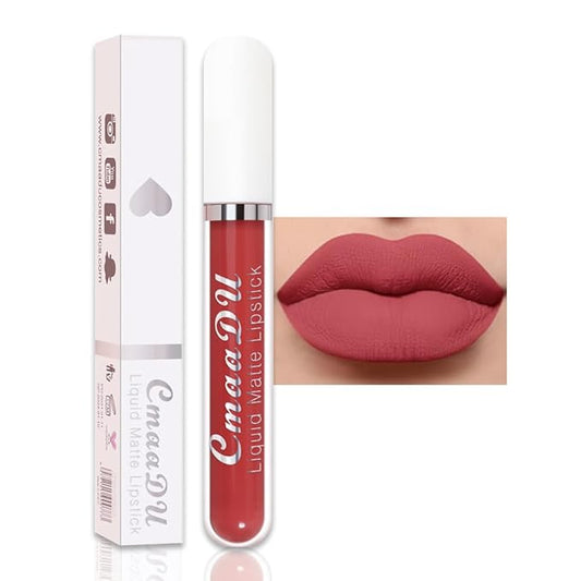 evpct 1Pcs Coral Red Liquid Matte Lipstick Lipgloss Set for Women, labiales mate 24 horas originales matte larga duracion 24 Hour Lipstick Lip Stains Long Lasting Waterproof 24, 03#