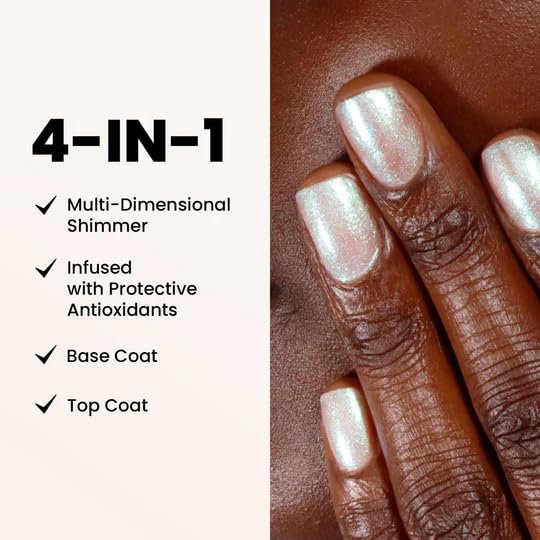 LONDONTOWN Shimmer Nail Highlighter - Multi-Dimensional Iridescent Finish Nail Polish Treatment, Vegan Cruelty Free, Shimmery Pastel Opal Aurora Borealis, Stardust - .40fl oz