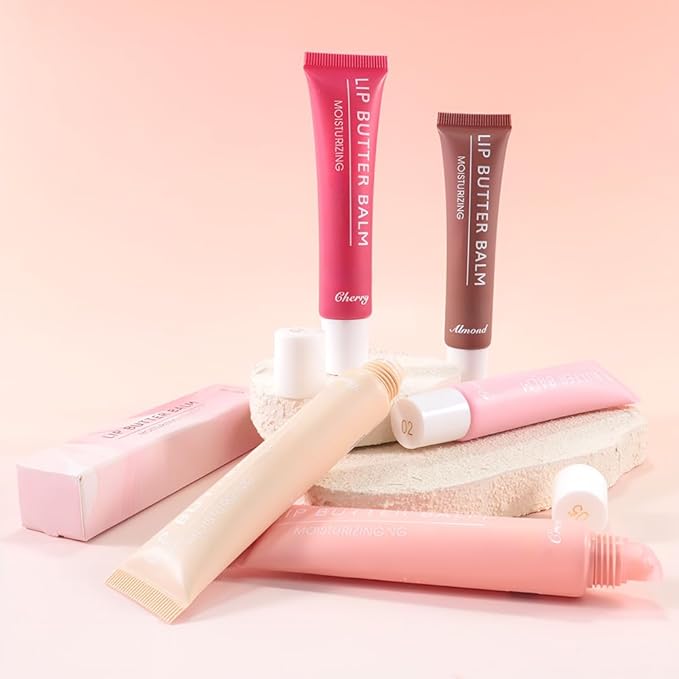 Summer Hydrating Lip Butter Balms Lip Gloss,Natural Vegan Lip Balm Tinted for Instant Moisture,Shine,Hydration Sheer-Tinted,Soothes & Softens Dry Lips,Bálsamo labial hidratante 05#Cream (0.5 FlOz)