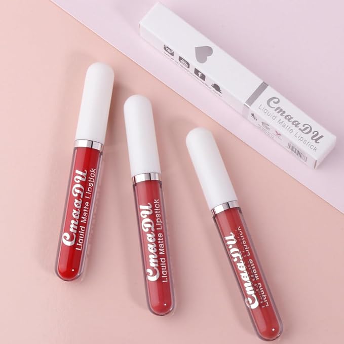 evpct 1Pcs Wine Red Liquid Matte Lipstick Lipgloss Set for Women, labiales mate 24 horas originales matte larga duracion 24 Hour Lipstick Lip Stains Long Lasting Waterproof 24, 17#