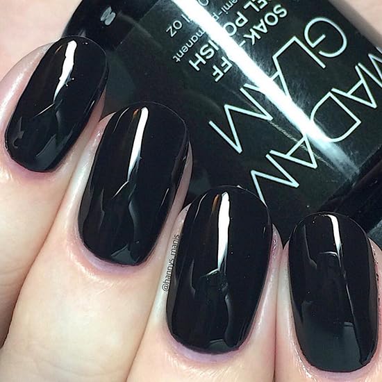Madam Glam Perfect Gel Polish 15ml - UV LED Color 0.5oz / 15ML Super Long Lasting (Black, 0.5 Fl Oz)