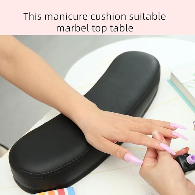 Manicure hand Cushion Pillow Pad, Nail Polish Hand Cushion, Manicure Table Portable Nail Table Hand Cushion Pillow, Nail Art Tools Hand Cushion, Nail SPA Nail Art Salon Home Nail Tech (Black)