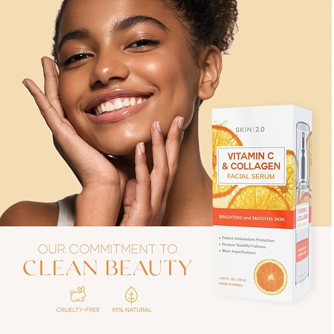 Vitamin C and Collagen Beauty Value Set - Serum, Moisturizer & Face Sheet Masks