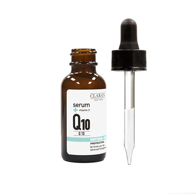 CLARA'S NEW YORK Glycolic Acid Facial Serum with Vitamin E for Exfoliating Smoothing Glowing Face Skin - Made in USA 30ml (1Fl/Oz) (Q10)