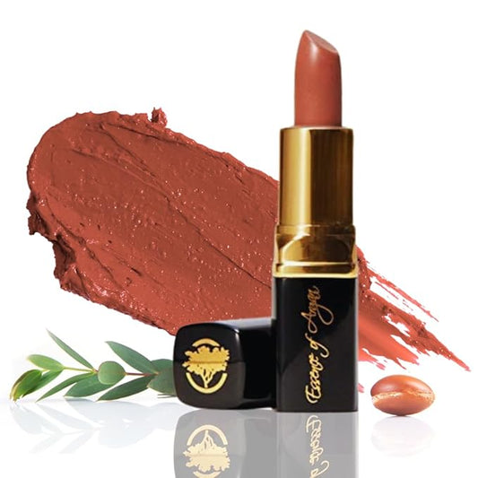 Essence Of Argan Tea Berry Lipstick for Cracked & Dry Lips - 100% Organic Argan & Jojoba Oil, Shea Butter & Aloe Vera - Hydrating Long Lasting Lipstick for Women
