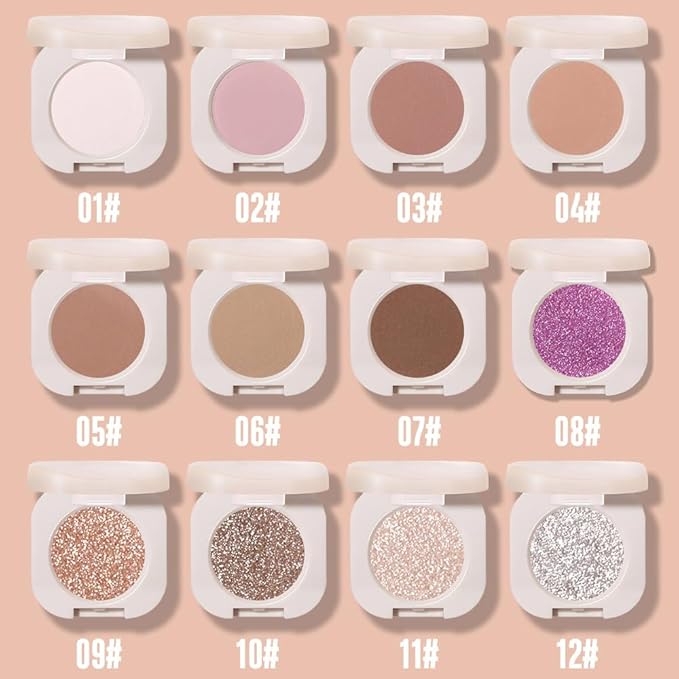 Single Nude Pink Matte Eyeshadow,Bright Intense Monochrome Eye Shadow,Apply Makeup Easily,Matte Pressed Powder Single Eyeshadow,24 Hour Eye Makeup Longwear Waterproof