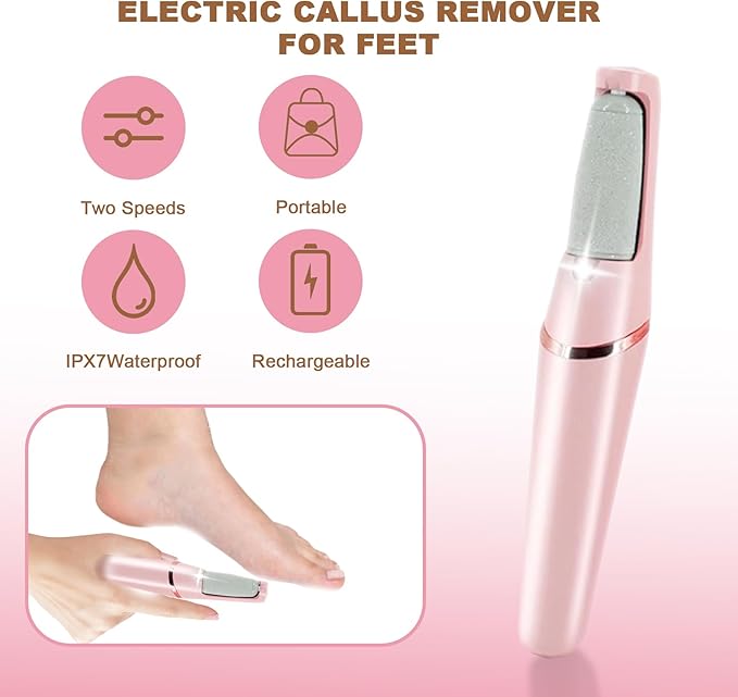 Smooth Pedicure Wand for Feet Electric Foot Callus Remover Rechargeable Pedicure Tools for Feet Callus Removal Tool Rechargeable Foot Callus Remover Best Device for Feet Care Freely