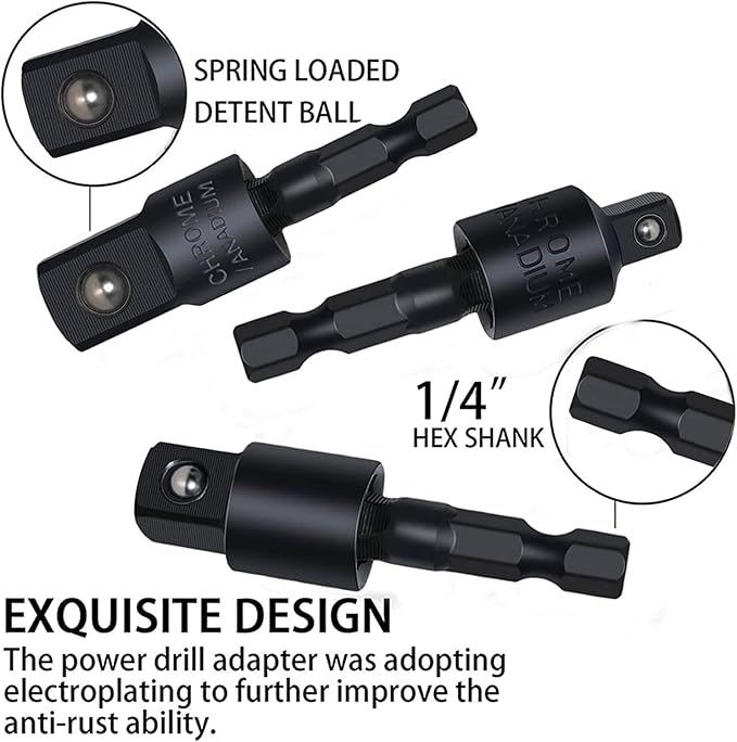 17pcs Flexible Drill Bit Extension, Include 3pcs Rotatable Socket Adapter 2pcs Hex Shank 105° Right Angle Drill Attachment 10 Short Screwdriver Bits Bendable Extension and 90° Angled Bits