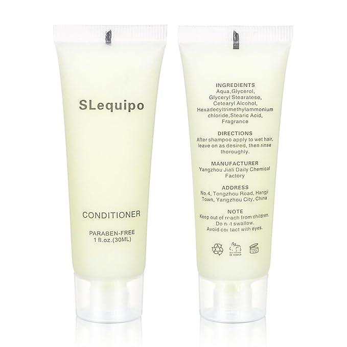 Travel Size Conditioner Bulk (1 fl oz, 50 Pack), Refreshing Hotel Conditioner, Mini and Small Size Conditioner Gel, Guest Hotel Toiletries in Bulk - Mini Conditioner, Clear Container