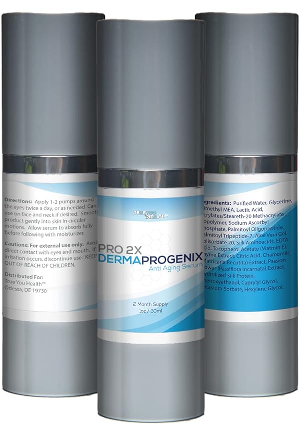 PRO 2X DERMA PROGENIX Serum - Anti Aging Serum - 2 Month Supply - Help Protect Skin from Premature Aging - Nourishing Face Serum for Glowing Skin - Improve Wrinkles, Redness, & Hyperpigmentation