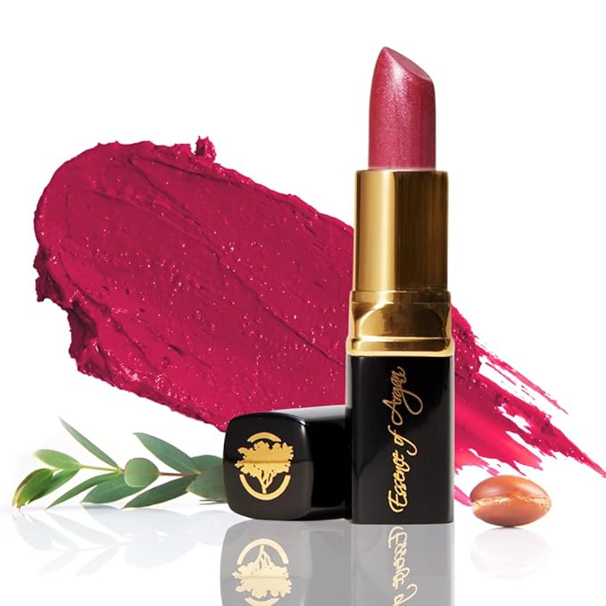 Essence Of Argan Precious Pink Lip Stick for Cracked and Dry Lips -100% Organic Shea Butter, Argan,Jojoba & Grapeseed Oil - Hydrating Long Lasting Lipstick - Deep Moisturizing Pink LipStick for Women