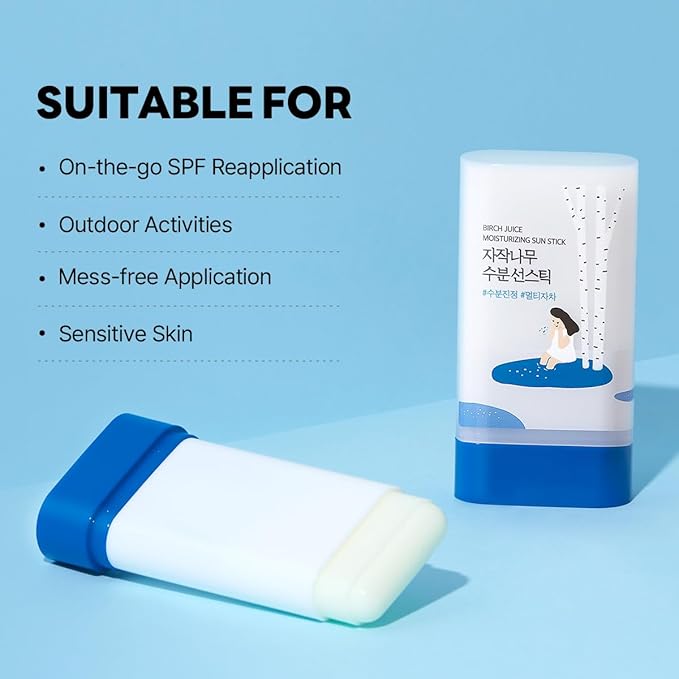 ROUND LAB Birch Juice Moisturizing Sun Stick SPF 50 | Korean Sunscreen Stick for face and body, No White Cast, Outdoor & Travel-Friendly 0.67oz