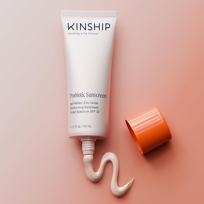 Kinship Zinc Oxide Mineral Sunscreen for Face Self Refelct SPF 32 | Vegan, Reef Safe, Non Toxic Eczema Sunscreen for Sensitive Skin | Sunblock Face Moisturizer with SPF (3.5 oz)