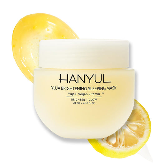 Hanyul Yuja Sleeping Mask | Korean Yuzu Night Cream, Vitamin C for Glow, Radiance, Brightening, Vegan Hydrating Overnight Moisturizer with Hyaluronic Acid, Niacinamide & Antioxidants 2.37 fl. oz.